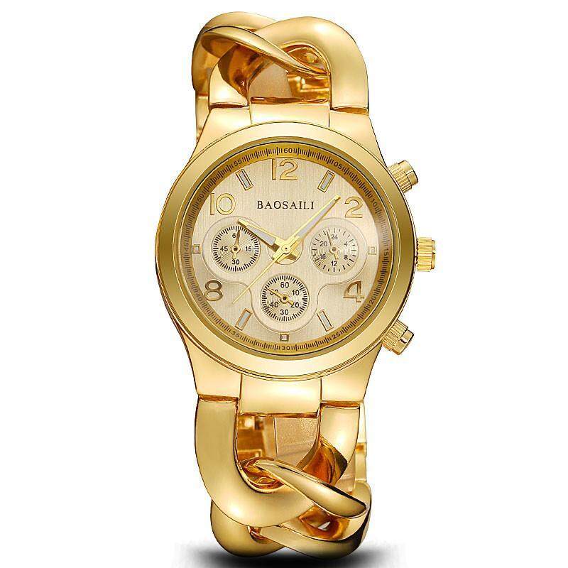 NiceTop BAOSAILI Hot Promotion Golden Women Wrist Watches Stainless Steel Quartz Ladies Bracelet Watches Link Chain Watch Band Malaysia
