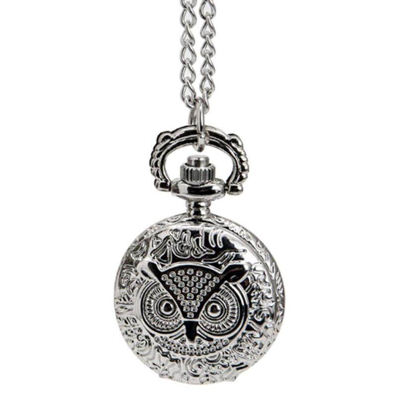 BEST SELLER Sunwonder Men Women Silver Color Owl Pattern Quartz Pocket Watch Necklace Pendant Clock Malaysia