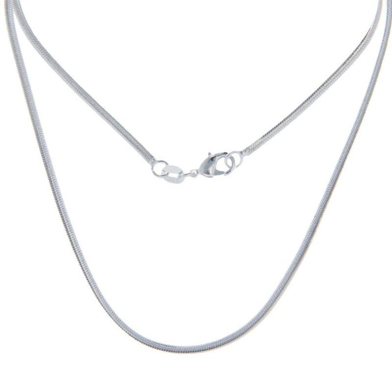 Bigood 2 Pcs Plated 925 Sterling Silver Wide Snake Necklace Chain 60cm Malaysia