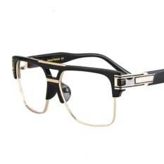 กรอบแว่นตาสีดำสีทองสำหรับผู้ชายผู้หญิงครึ่งกรอบแว่นตาสี่เหลี่ยมขนาดใหญ่สำหรับผู้ชายคุณภาพสูง