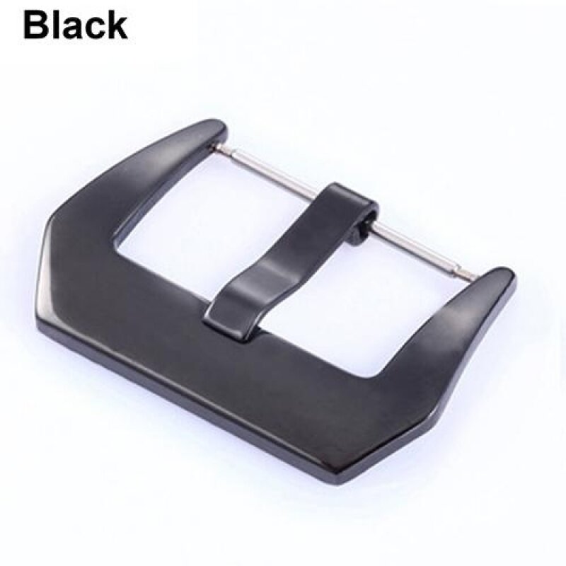Bluelans® 1Pc Stainless Steel Leather Watch Band Strap Clasp Pin Buckle 20/22/24/26mm Black (pvd) Malaysia