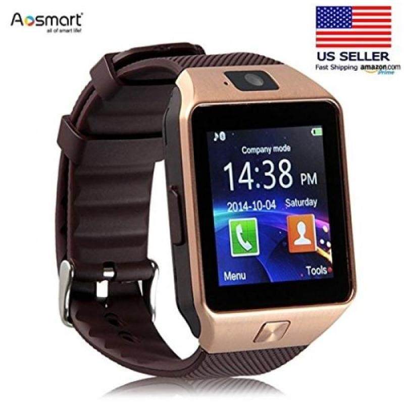 Bluetooth Smart Watch with Camera, Aosmart DZ09 Smartwatch for Android Smartphones - Gold Malaysia