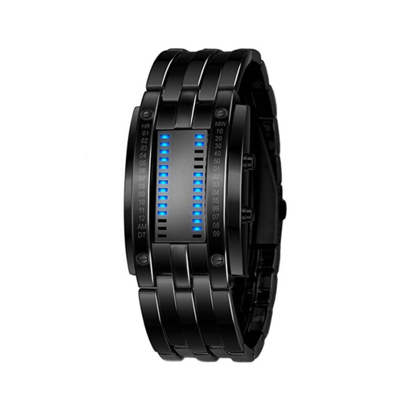 BODHI Lovers Luxury Alloy Date Digital LED Sport Wrist Watch (Blue LED/Black Bracelet Mens) Malaysia