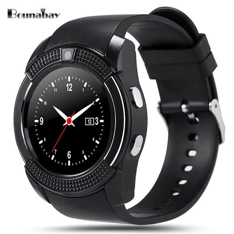 BOUNABAY Round Bluetooth Smart watch for man sports waterproof watches Android phone men Clocks mens sim camera clock Malaysia
