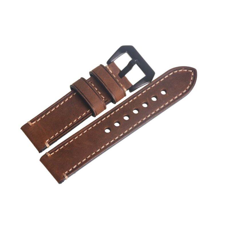 Brown 22mm Genuine Leather Wristwatch Watch Strap Band Watchband Black Buckle Malaysia