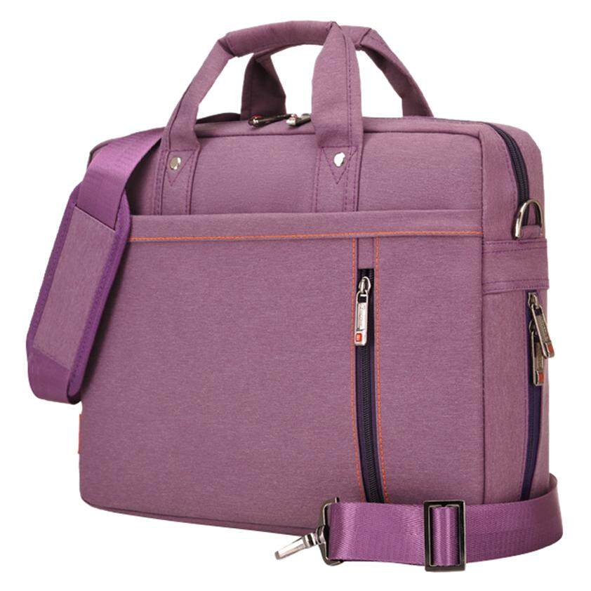 Burnur Tas Laptop 17 Inch Anti Guncangan Airbag Anti-Air Tas Tas Pria dan Wanita Mewah Tebal Buku Catatan Tas (Ungu) -Internasional