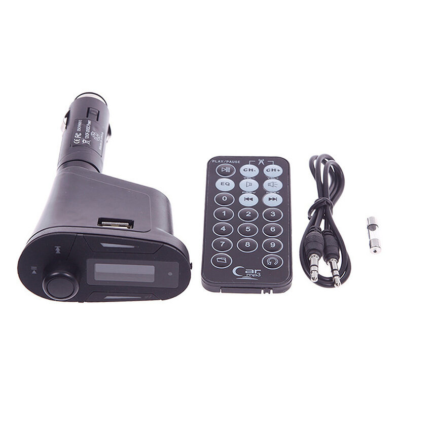 Buyincions Mobil Kit MP3 Player Nirkabel FM Transmittermodulatorusbsd MMC LCD dengan Remote Biru Terang-Internasional