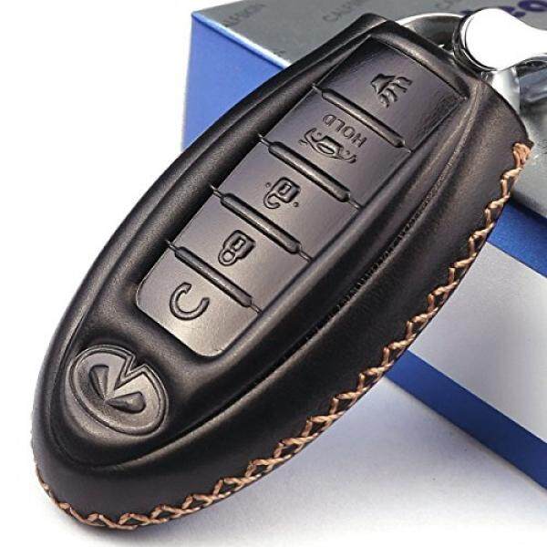 Cadtealir Calfskin Kulit Asli 2000-2018 Infiniti Infinity G35 QX56 Fx35 Q50 G37 M35 QX60 I35 QX80 Q60 QX30 gantungan Kunci Cover Case Pemegang Hanya FR 5 Tombol-Intl