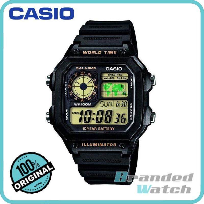 Casio AE-1200WH-1BVDF Mens Digital World Time Resin Watch AE-1200WH-1BV Malaysia