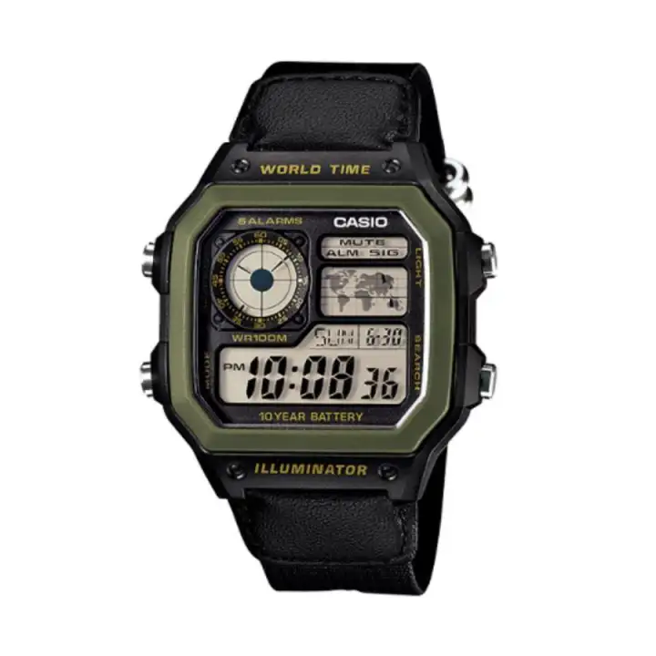 casio watch with nylon strap