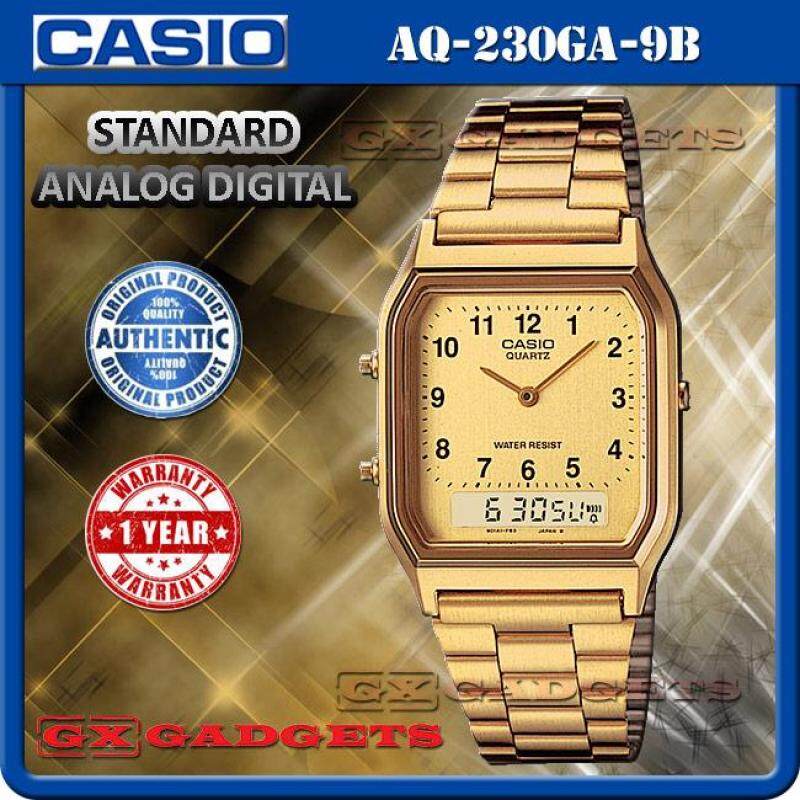 Casio Aq-230Ga-9B Standard Analog Digital Watch Dualtime Dailyalarm Wr - Gold Malaysia