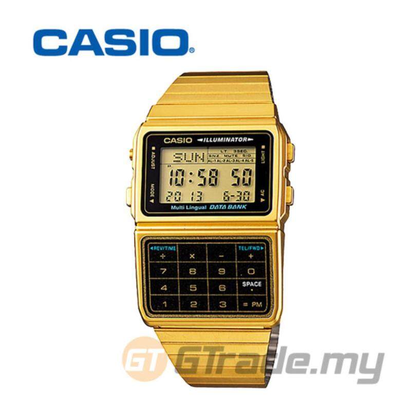 CASIO DATA BANK DBC-611G-1D Digital Watch Gold Calculator Auto LED Malaysia