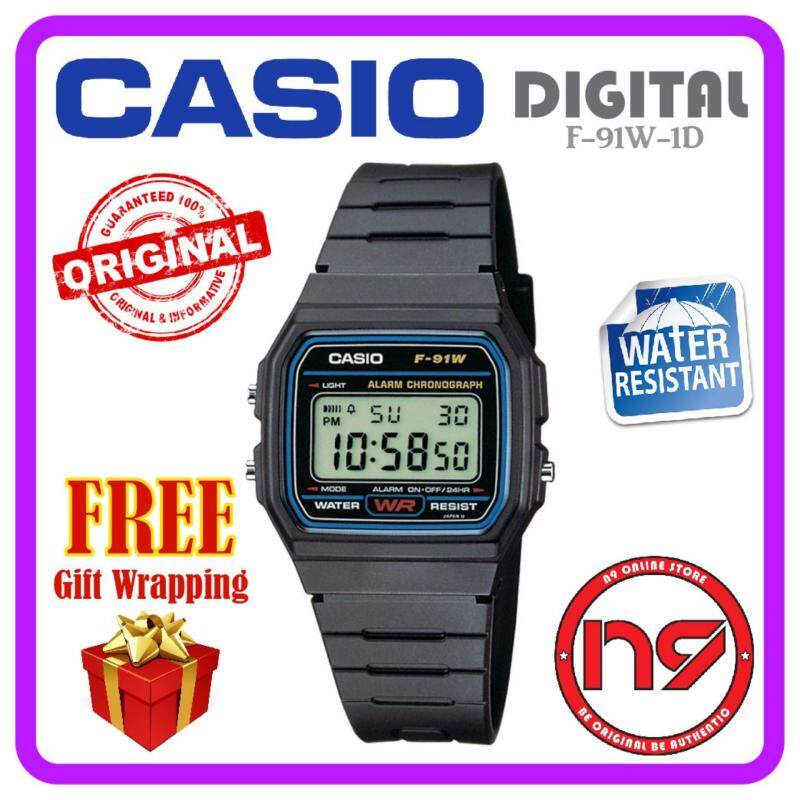 Casio F-91W-1D Classic Men Digital Black Watches Standard Watch Jam Tangan Original Malaysia
