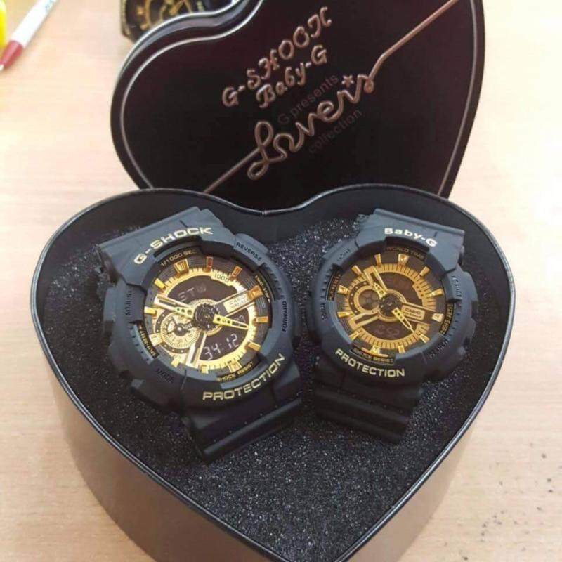 Casio G-Shock & Baby-G Couple Stylish Gold Dial Watches Malaysia