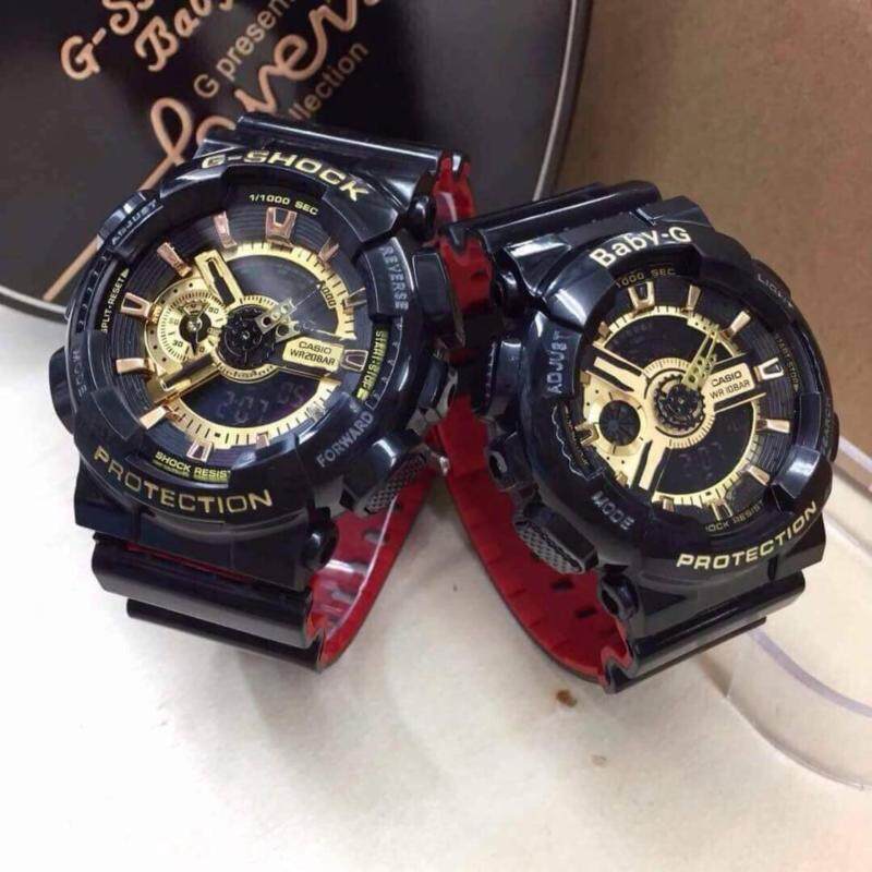 Casio G-Shock & Baby-G Couple Stylish Watches (Black-Red) Malaysia