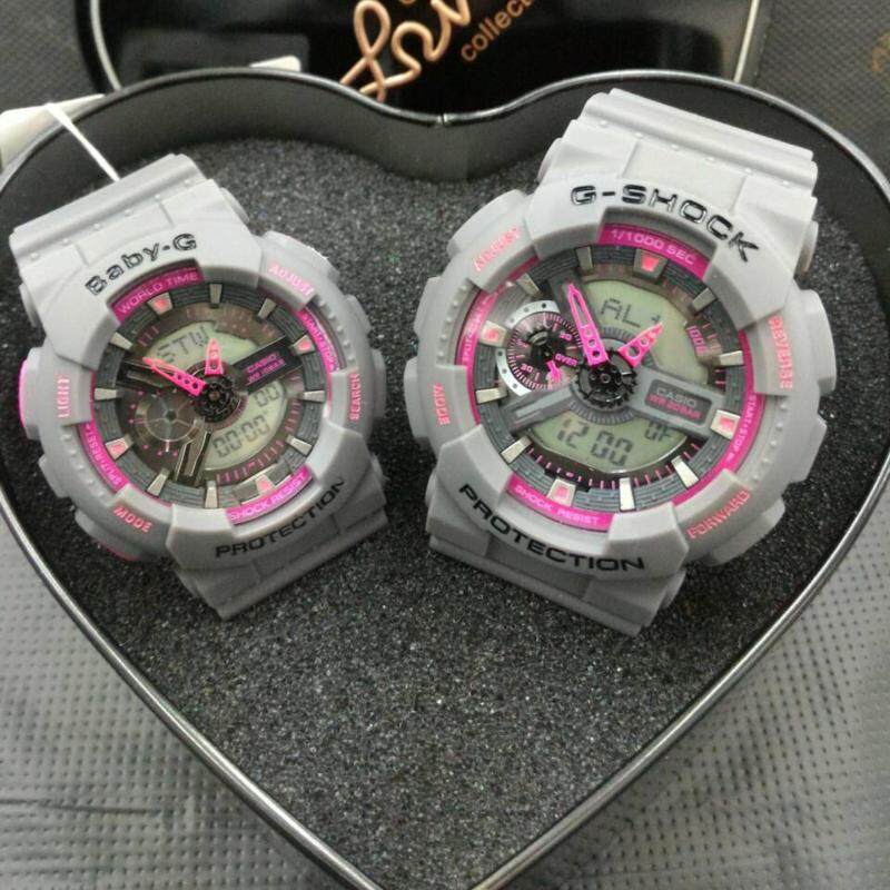 Casio G-Shock & Baby-G Mens Fancy Couple Dual Display Watches ( Grey/Pink ) Malaysia