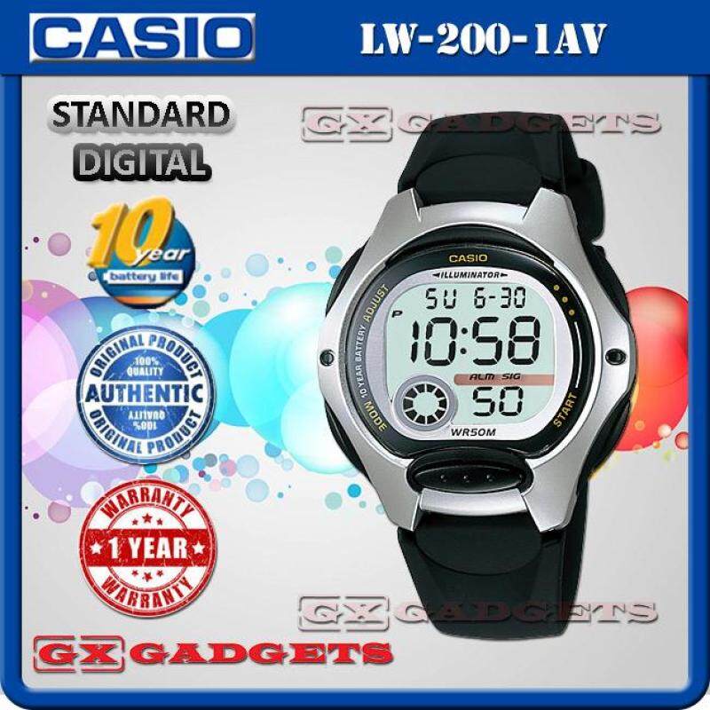 CASIO LW-200-1AV STANDARD DIGITAL WATCH 10 YEAR BATTERY LIFE DUAL TIME ALARM STOPWATCH RESIN BAND WR50M LW-200 SERIES Malaysia