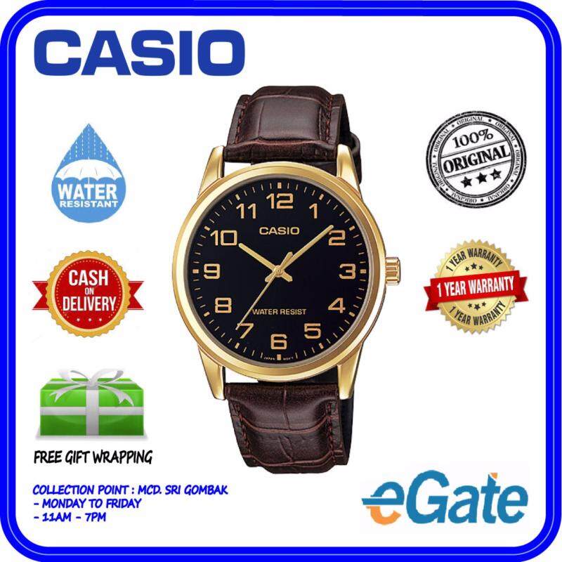 Casio MTP-V001GL-1B Men Analog Watch - Brown Black Casual Original Malaysia
