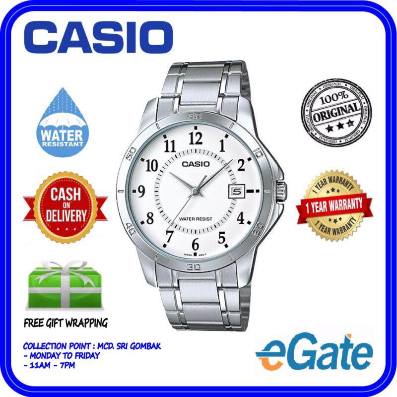 Casio MTP-V004D-7B Men Analog Watch - Silver White Casual Original Malaysia