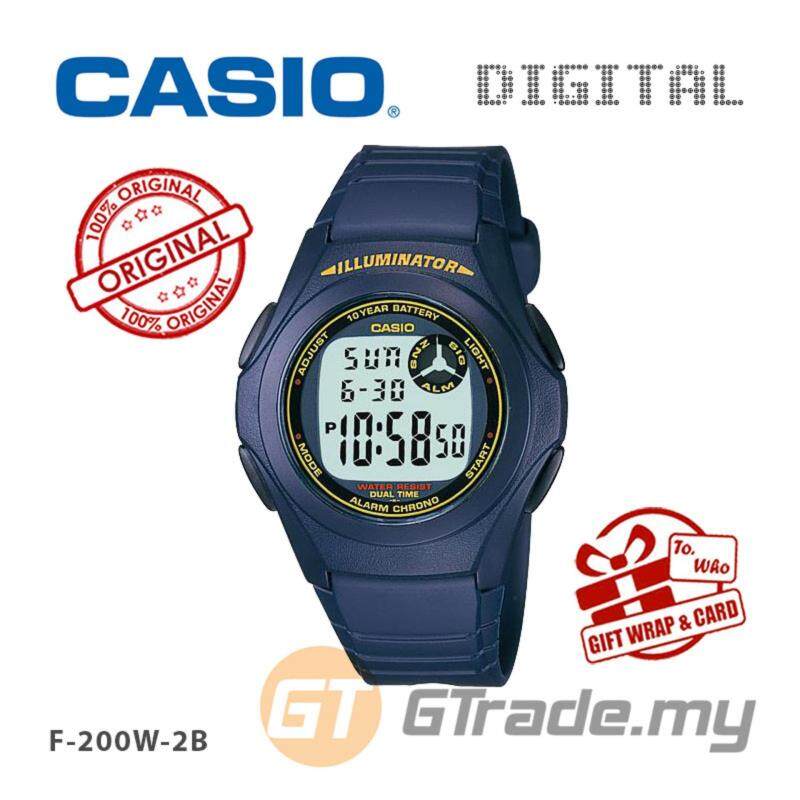 CASIO STANDARD F-200W-2B Kids Digital Watch Classic Simple Young Design Malaysia