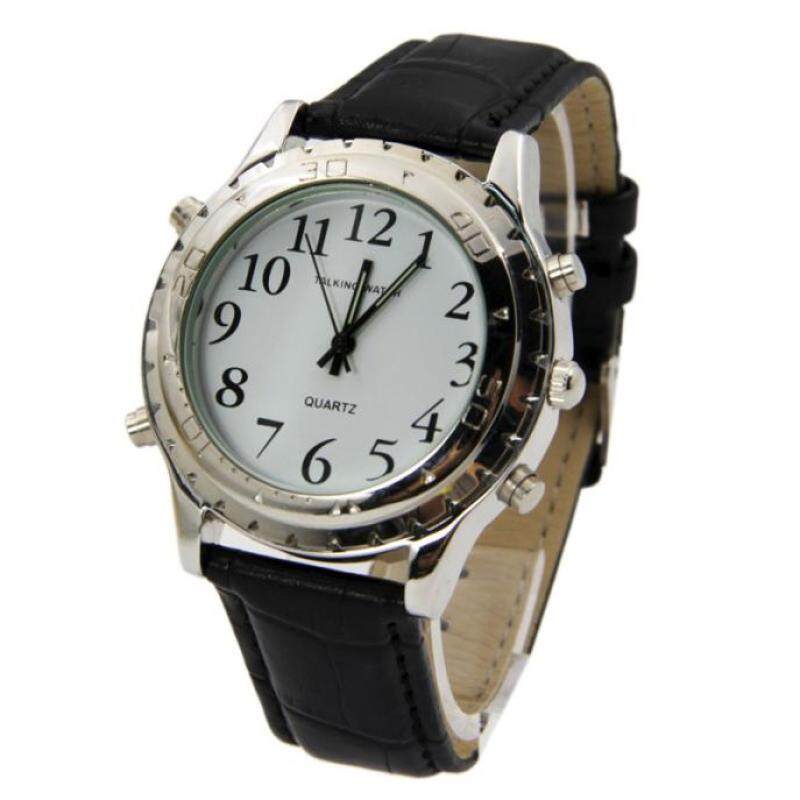 Coconie English Talking clock for blind or visually impaired Watch yourself Black Malaysia