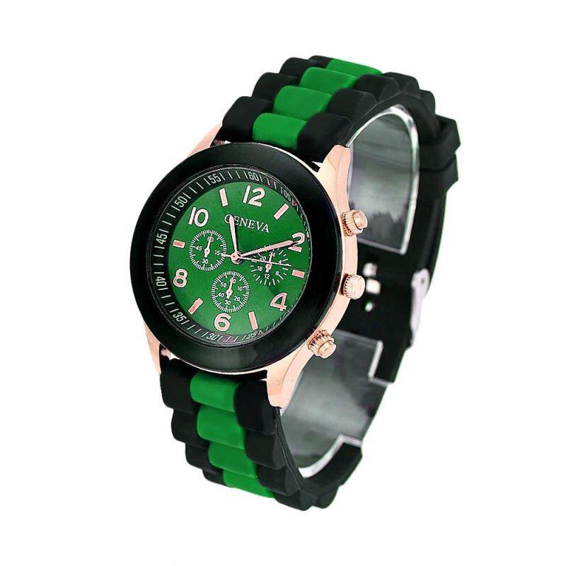 Colorful Unisex Geneva Silicone Jelly Gel Quartz Analog Sports Wrist Watch Green Malaysia