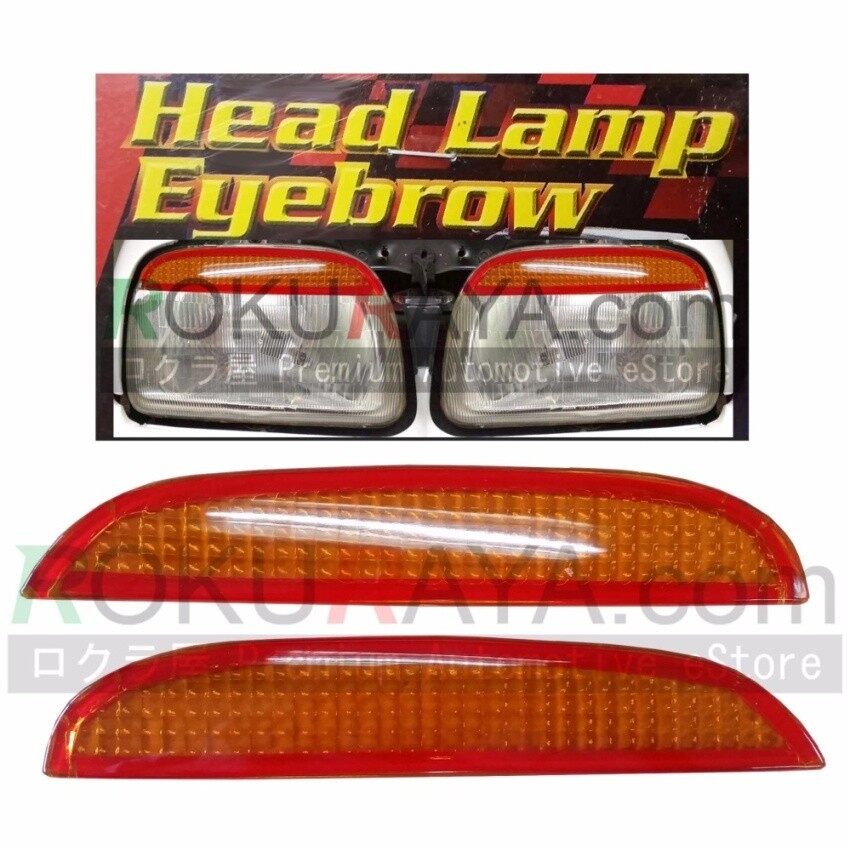 Dong Cschina Perodua Kancil Tua Kepala Persegi L (1994-2000) custom Fit ABS Mobil Headl Kepala L Kelopak Mata Mata Tutup Penutup Lampu Ambar Oranye (Atas)