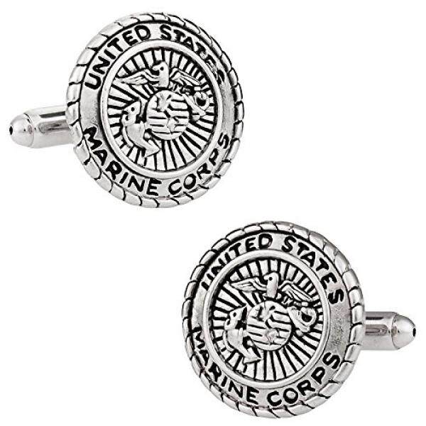 Cuff-Daddy USMC Marine Corp Cufflinks Silver with Presentation Box - intl
