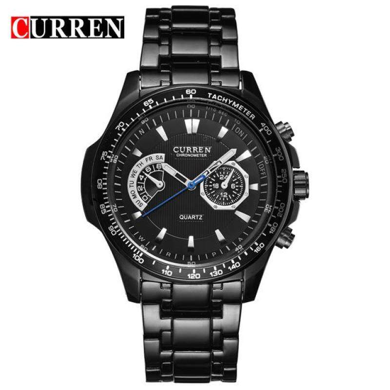 CURREN 8020 Hot-Sale Watches Mens Quartz Fashion Casual Display Stainless Full Steel Strap Watches Black Black Malaysia