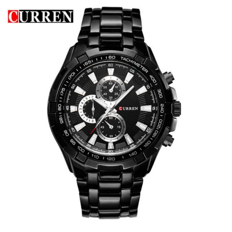 CURREN 8023 Fashionable Luxury Mens Stainless Steel Business Casual Military Grade Waterproof Quartz Watch with A Steel Band Malaysia
