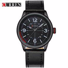 Curren 8215 Mens Military Fashion Date Display Leather Watch (Full Black) Malaysia