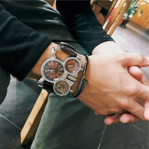 Mempesona Besar Tombol Penyetel dari Euro-amerika Jalanan Panggul-Hop Keren Jam Tangan Pria Bentuk Anak Laki-laki Jam Tangan- internasional