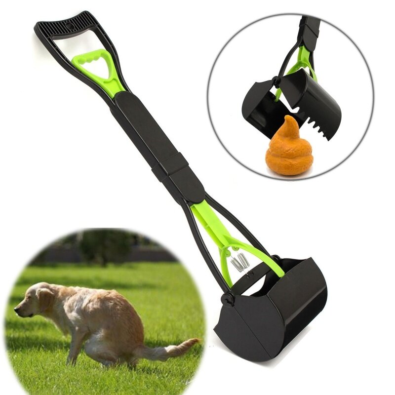 Dog Cat Pet Pooper Scooper Hàm Poop Scoop Làm Sạch Nhặt Chất Thải 24 Tay Cầm Dài-