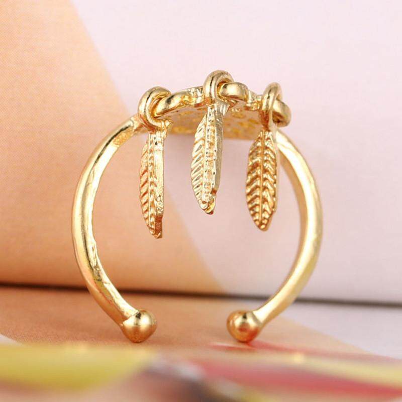 Dreamcatcher Rings Feather Charm Pendant Dream Catcher Wish Ring GD - intl