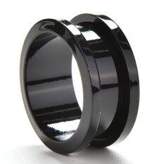 Expander Telinga Baja Anti Karat Sumbat Sekrup Telinga Anting Flesh Tunnel Gauge Hitam 20 Mm
