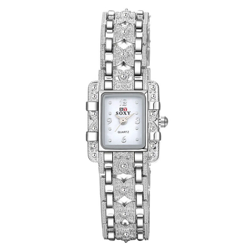 Fashion Casual Bracelet Watch Women Rhinestone Elegant Quartz Watch (White) Malaysia