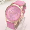 【ราคาสุดคุ้ม!!!】แฟชั่นสายหนัง PU รอบ Analog นาฬิกาควอตซ์ผู้หญิงนาฬิกาข้อมือสตรีสีชมพู : image 【ราคาสุดคุ้ม!!!】แฟชั่นสายหนัง PU รอบ Analog นาฬิกาควอตซ์ผู้หญิงนาฬิกาข้อมือสตรีสีชมพู