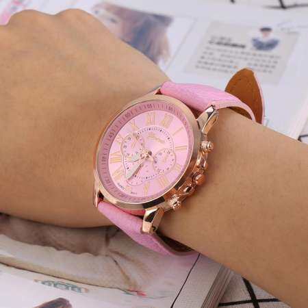 【ราคาสุดคุ้ม!!!】แฟชั่นสายหนัง PU รอบ Analog นาฬิกาควอตซ์ผู้หญิงนาฬิกาข้อมือสตรีสีชมพู 【ราคาสุดคุ้ม!!!】แฟชั่นสายหนัง PU รอบ Analog นาฬิกาควอตซ์ผู้หญิงนาฬิกาข้อมือสตรีสีชมพู