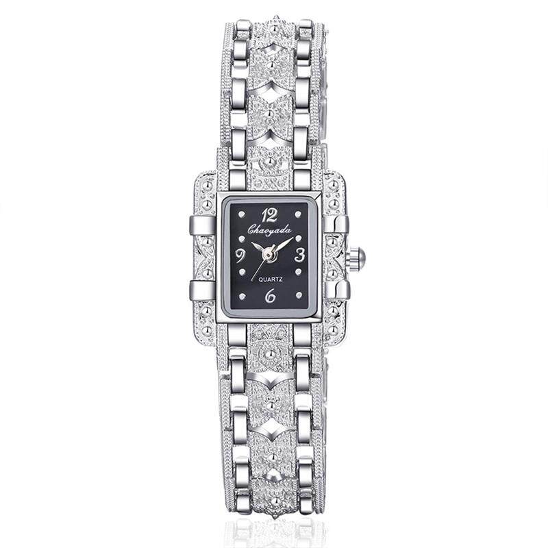Fashion Gelang Baja Wanita Jam Tangan Kuarsa Bisnis Wanita Jam Tangan Tahan Air Kasual Kecil Ukuran Jam Tangan Persegi