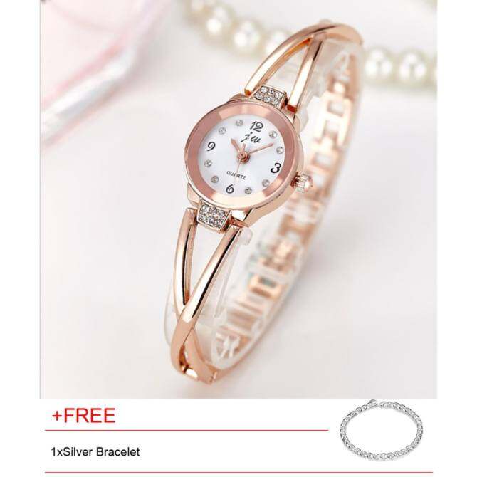 100% Asli Fashion Jam Tangan Wanita Gadis Cantik Zirkon Mosaik Vakum Plating Warna Yang Indah
