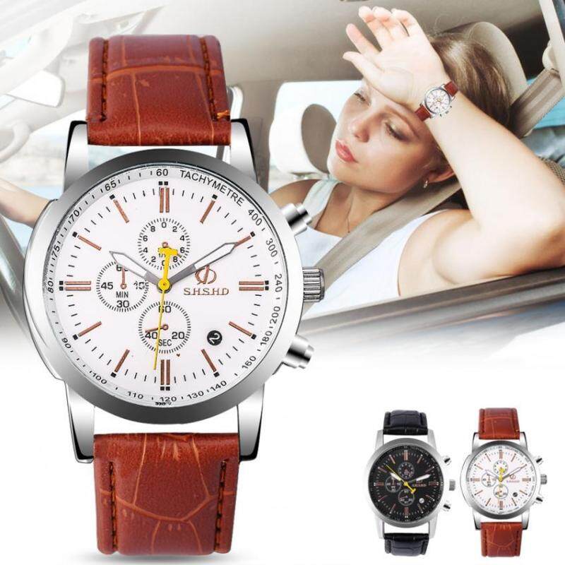 Fashionable Men Women Wristwatch Analog PU Band Wrist Watch(Brown) Malaysia
