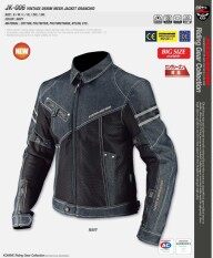 Api Penjualan JK006 Denim Mesh Pakaian Denim Jas Motor Hitam Biru Tua Riding (Warna: Biru/Ukuran: M)