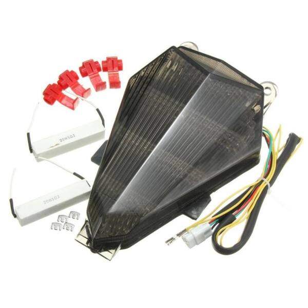 Cho 2008-2016 YAMAHA YZF R6 RJ15Taillight Đuôi Biến Tín Hiệu Đèn LED Tích Hợp Đen