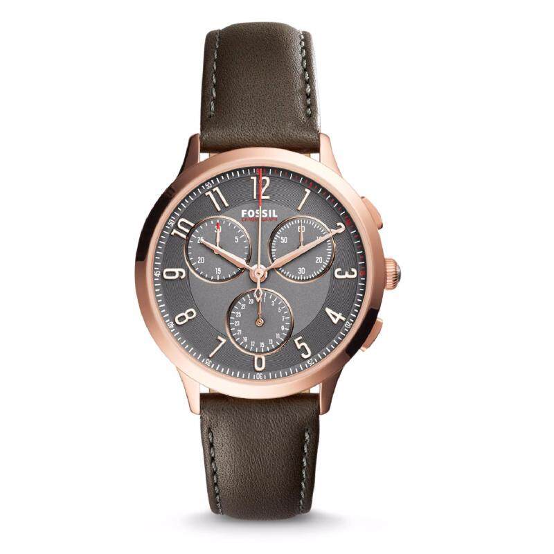 Fossil Women CH3099 Abilene Chronograph Gunmetal Dial Gray Leather Watch (Grey) Malaysia