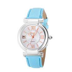 Geneva Womens Fashion Waterproof Quartz Watch Ladies Casual Leather Band Watch - Blue Malaysia