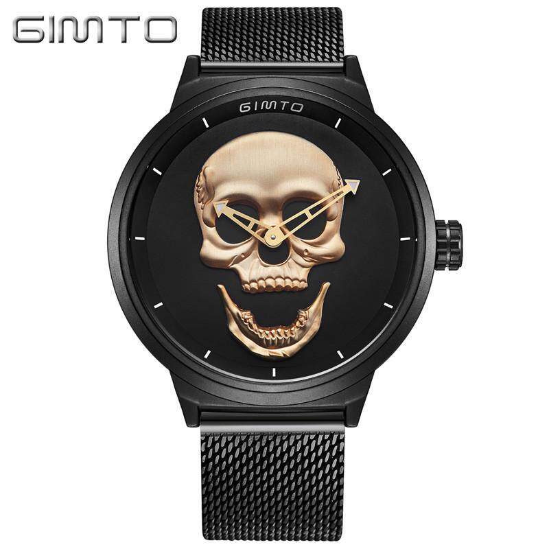 Gimto Metal Mesh Belt Quartz Skull Skull Head Pattern Watch Gm241 Malaysia