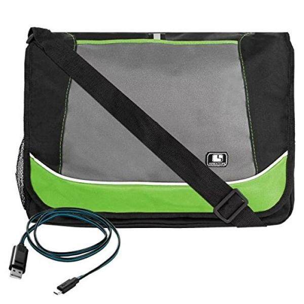 Hijau Sumaclife Profesional Briefcase Kurir Bahu Tas UNTUK ACER Aspire Satu Cloudbook 14 Inch + Kabel Usb Mikro -Internasional