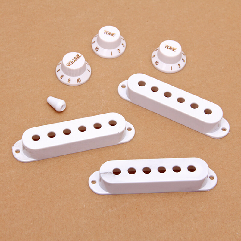 Guitar Pickup Cover and Knobs Switch Tip Set White Malaysia