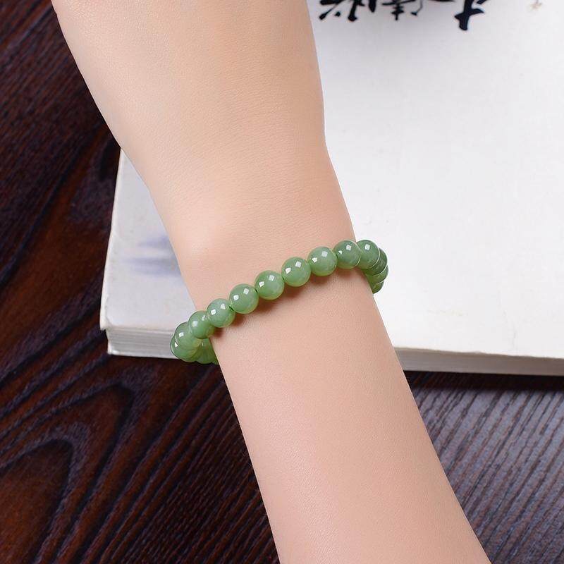 Asli Buatan Tangan Jasper Giok 10 Mm Gelang Asli Hadiah Pesta Kristal-Internasional