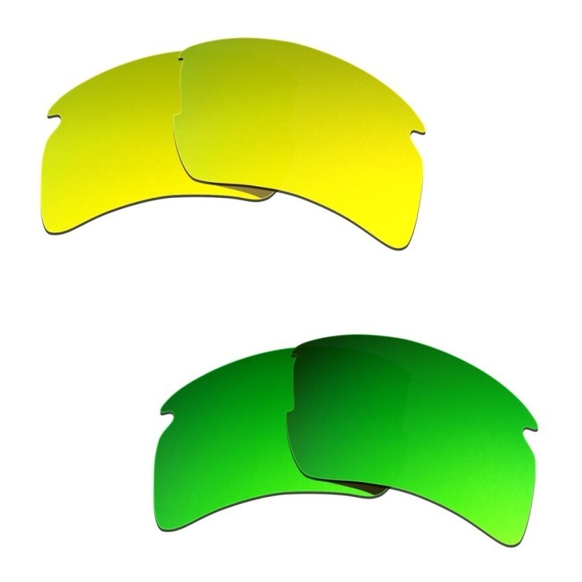 Hkuco Pria Lensa Pengganti untuk Model Flak 2.0 XL 24 Kgold/Emerald Kacamata Hijau-Intl